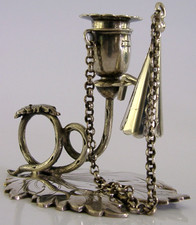 EARLY VICTORIAN STERLING SILVER GO TO BED CHAMBERSTICK SCOTTISH 1840 ANTIQUE picture