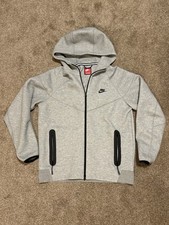 Nike Sportswear Fleece Full-Zip Hoodie Sweatshirt Grey, Size L, Mens picture