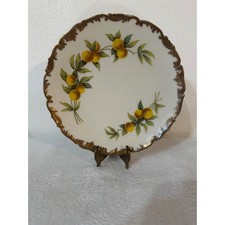 T&V Limoges France Hand Painted Orange Citrus Plate Gold Gilt Greenleaf & Crosby picture