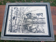 Vtg Bernie Brown 1992 Montana Marble Inc Carved Reflections Of The Past 27×22 picture