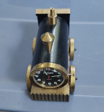 VINTAGE RELIDE CLOCK CO. SWISS METAL BASE LOCOMOTIVE 4