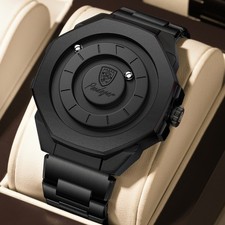 POEDAGAR Creative  Men Waterproof Fashion Business Stainless Steel Quartz Watch picture