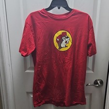 Buc-ee's Men’s Red Buc-ee Logo Graphic Print Crew Neck Cotton Knit Tee L picture