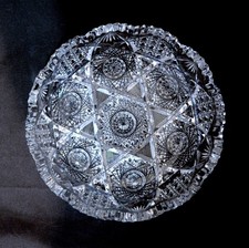American Brilliant Cut Period Glass Hobstar Pattern 8.8