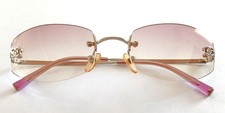 Chanel Vintage 4002 Rimless CC Sunglasses Pink Gradient Y2K Logo Italy w/Case picture