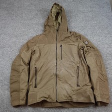Kuhl The Law Fleece Lined Jacket Mens Medium Brown Hooded Insulated Canvas 7363 picture