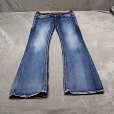 Rock Revival Jeans Womens 28 Medium Wash Denim Jaelin Bootcut Fade Whisker 28x32 picture