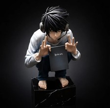 Anime Death Note L Model Figure Squatting L PVC Statue 2 Head Collectible picture