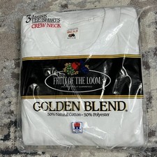 NOS Deadstock 80s Fruit Of The Loom 3 Pack Mens T-Shirts Golden Blend Sz S VTG picture