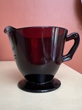 VTG Anchor Hocking Royal Ruby Red Creamer Glass Footed picture