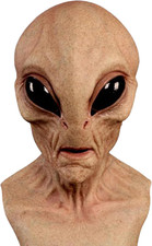 Realistic Area 51 Alien Full Head Latex Mask, Scary Creepy Prop for Adults Hallo picture