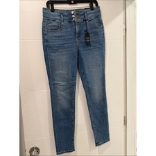 Ann Taylor Skinny Jeans Womens 8 Blue New High Rise Sculpting Triple Button picture