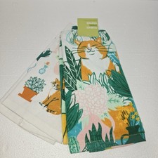 Kohl’s Celebrate Spring Garden Cat Kitchen Towels Set of 2 New picture