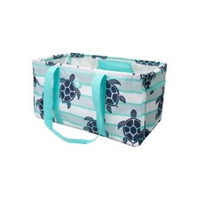 geckobrands Large Utility Tote - Teal Turtle Stripe Large, picture