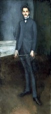 Oil painting George-W.-Vanderbilt-James-McNeill-Whistler man standing 24