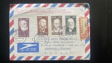 DDR East Germany Airmail Cover to Nepal Complete Bridges Stamp Set picture