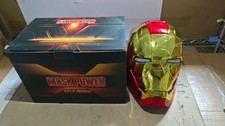 Iron Man Gold MK5 Helmet Electronic Voice Activated Open Close Mask New picture