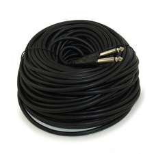100ft 1/4inch TS Mono Guitar Cable Male to Male 28AWG Nickel Plated Black picture