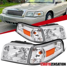 Fit 2006-2011 Mercury Grand Marquis Headlights+Corner Signal Lamps Left+Right picture