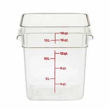 Cambro 18 Qt Camwear Camsquare 18SFSCW135 Clear Square Food Storage Container picture