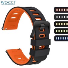WOCCI Silicone Watch Straps 18mm 20mm 22mm Bracelet for Men Ladies Blue Green picture