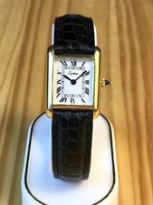 VINTAGE 1979 CARTIER TANK WOMEN'S PRE-MUST  18K ELECTROPLATED 21MM, HAND-WIND picture