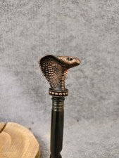 Antique Handmade Snake Head Handle Victorian Wooden Walking Stick Cane Gift picture