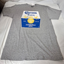 Corona Extra Gray Beer Label Graphic T-Shirt Bar Theme New with tags NWT picture