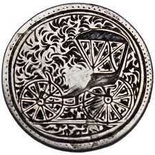 BUGGY silver Love Token on 1857 Seated Liberty Dime picture