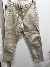 SuitSupply Sand Chinos Cotton Stretch Herringbone Pants Slim Straight 34 picture
