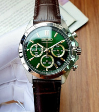 Seiko Spirit Chronograph Green Dial Stainless Steel Men's Watch SBTR017 picture