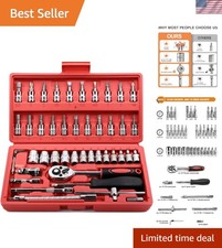 All-in-One 46-Piece 1/4 Drive Socket Set - Quick Release, Strong Chrome Finish picture