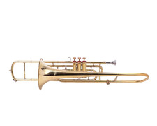BRASS FINISH Bb FLAT-VALVE TRUMBONE-FREE HARD/CASE+TROMBONE CHRISTMAS SALE. picture