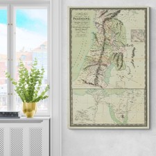 1824 Map of Palestine – Holy Sites, Ancient Cities & Regional Divisions Print picture