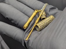 Antiqued Mini Party Bump Spoon/ Pick Ornate Screw Top Jar Urn Necklace picture