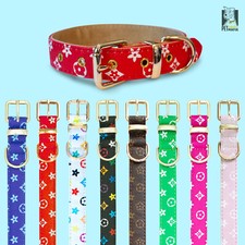 Luxury Leather Designer Dog Collar In XS, S, M, L, XL (Optional Leash Available) picture