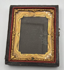 Antique 1880s Leather Daguerreotype Half Case (EMPTY) picture