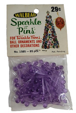 VTG New Walbead Sparkle Pins Bead 85 pc For Twinkle Trees No 1585 Craft Purple  picture
