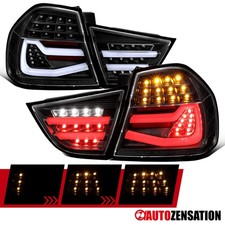 Fit 2009 2010 2011 BMW E90 323i 328i 335i Black Sequential LED Tail Lights Lamps picture