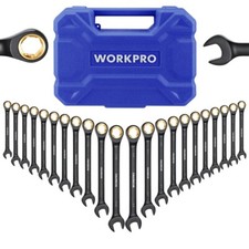 WORKPRO 22PCS Ratcheting Wrench Set 72 Teeth Combination Wrench Set Metric & SAE picture