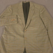 Oxxford Clothes Sport Coat Men 46R Plaid Manhattan II Merino Wool Windowpane 90s picture