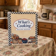 Vintage WHAT'S COOKING BOOK RECIPE KEEPER 3 Ring Binder Style Book NEW SEALED picture