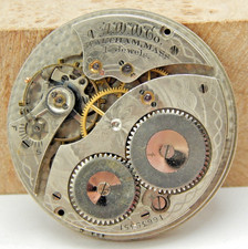 Antique 1908 Waltham 15 jewel 12s 220 open face pocket watch movement with dial picture