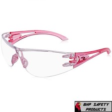 RADIANS OPTIMA SAFETY GLASSES PINK TEMPLES CLEAR HARD COAT LENS WOMEN ANSI Z87.1 picture