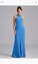 NWT Azazie Velli Blue Jay Long Chiffon Formal Dress (US 12) picture