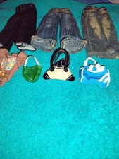 7 Pieces Bratz Clothes And Accessories 3 Pants.Shirt.3 Bags picture