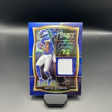 Justin Jefferson 2020 Panini Select Rookie Swatches #DS-JJE Blue Prizm /35 RC picture