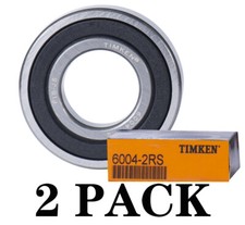(2PACK) USA Brand TIMKEN 6004-2RS 20X42X12MM Double Rubber Seal Bearings picture