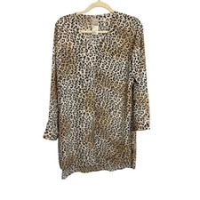 Chicos Blouse Women's Medium Animal Print Tunic Dress Office Cheetah Chicos 2 picture