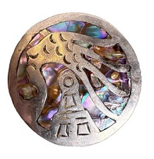 Mexican Alpaca (Nickel Silver) Abalone Inlay Pin  picture
